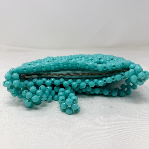 Prentice Vintage Made in Italy Turquoise Beaded Shoulder Bag Purse Handbag - Picture 8 of 16